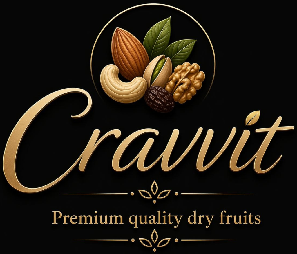 Cravvit premium dry fruits, nuts, seeds and healthy snacks brand logo